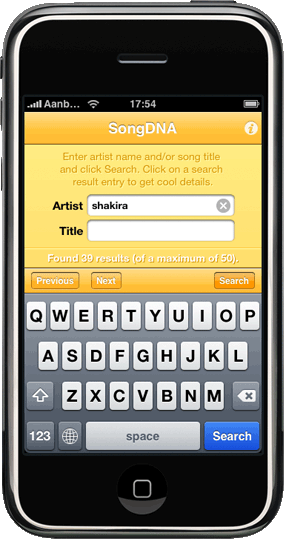 SongDNA startup page screenshot iPhone