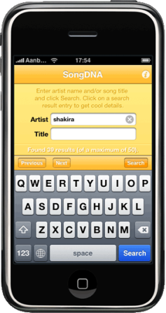SongDNA homepage screenshot iPhone